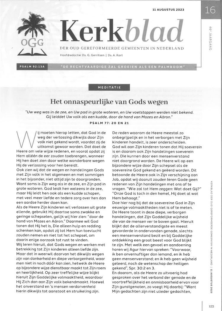 Kerkblad der OudGer.Gemeenten in Nederland editie 16 (NIET