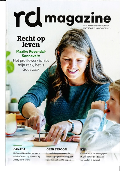 RDMagazine is een wekelijkse uitgave bij het Reformatorisch Dagblad